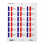 Label of naam van het Franse vlaggenadres (Full Sheet)