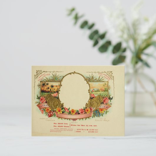 label op de doos briefkaart (Staand voorkant)