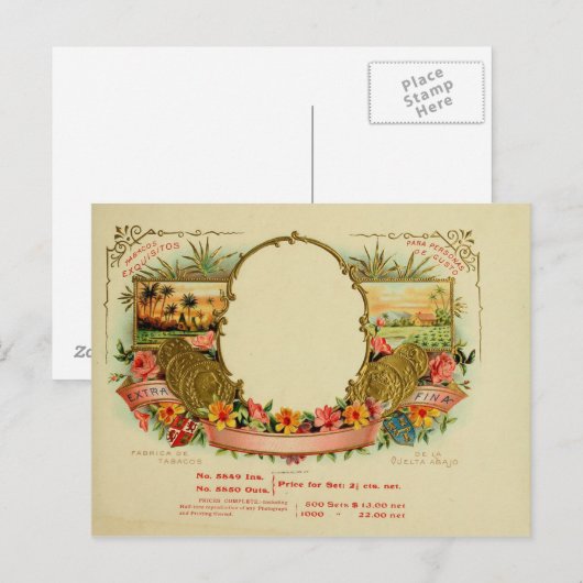  label op de doos briefkaart (Voorkant / Achterkant)