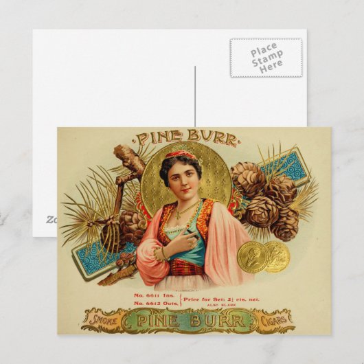 label op de doos briefkaart (Voorkant / Achterkant)