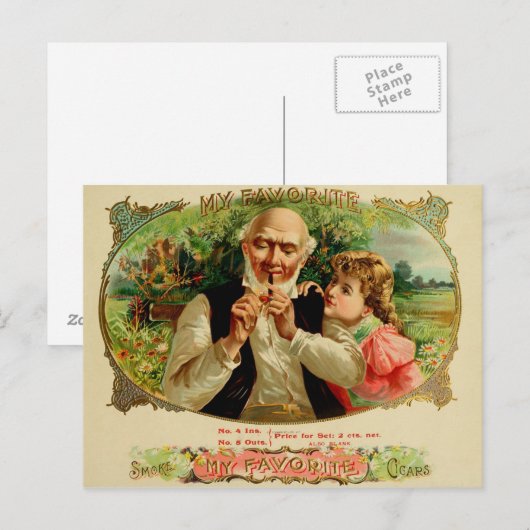  label op de doos briefkaart (Voorkant / Achterkant)