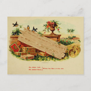 label op de doos briefkaart