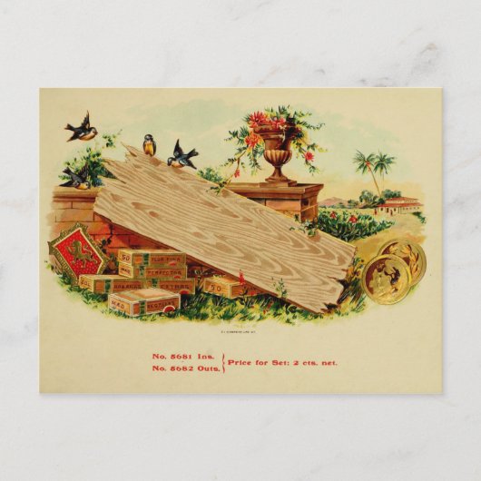 label op de doos briefkaart (Voorkant)