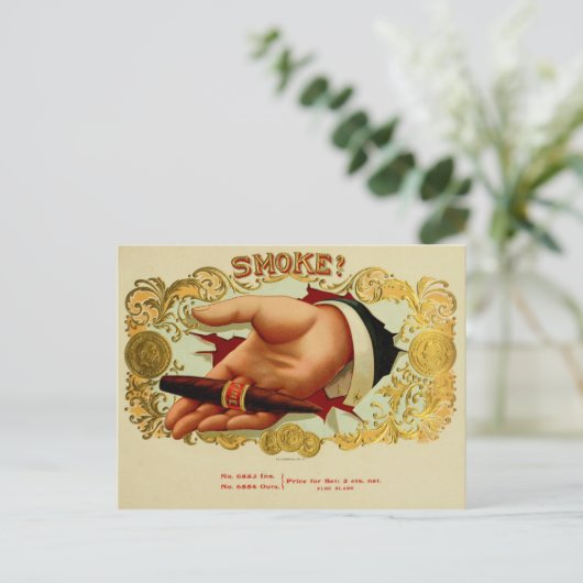 label op de doos briefkaart (Staand voorkant)