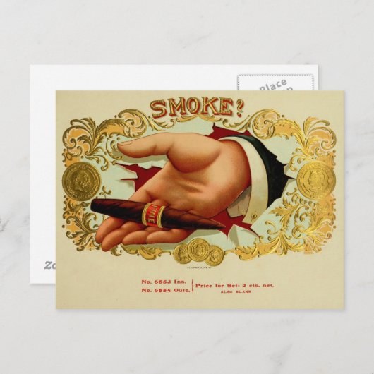 label op de doos briefkaart (Voorkant / Achterkant)