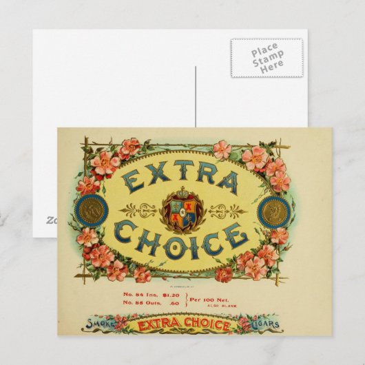 label op de doos briefkaart (Voorkant / Achterkant)