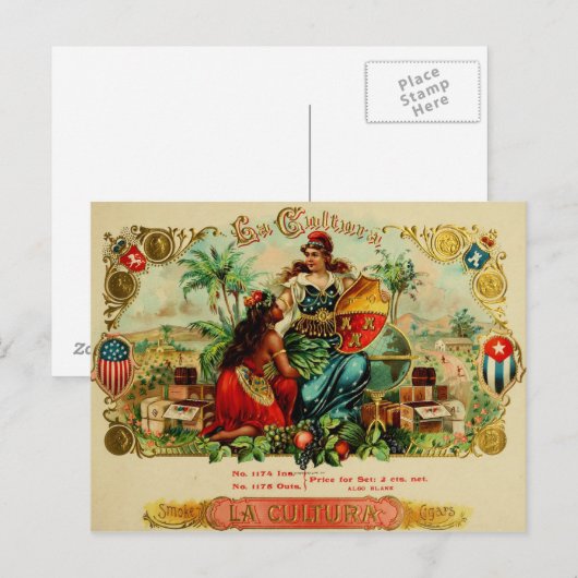 label op de doos briefkaart (Voorkant / Achterkant)