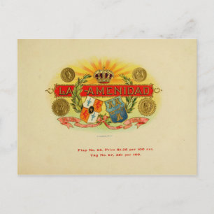 label op de doos briefkaart