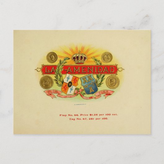 label op de doos briefkaart (Voorkant)