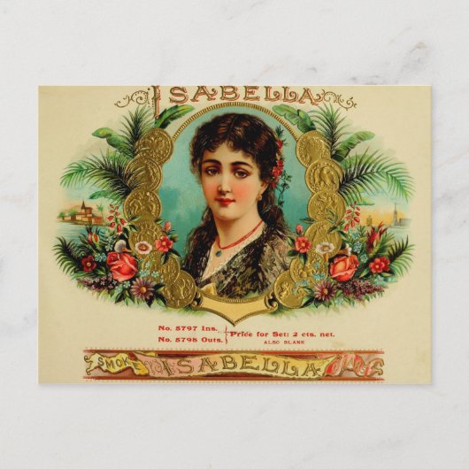 label op de doos briefkaart (Voorkant)