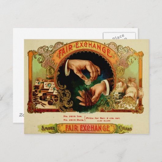  label op de doos briefkaart (Voorkant / Achterkant)