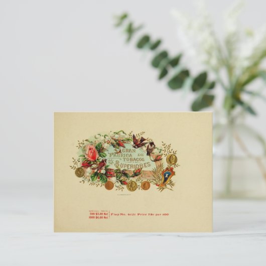  label op de doos briefkaart (Staand voorkant)