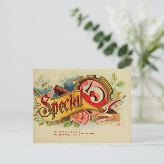  label op de doos briefkaart (Staand voorkant)