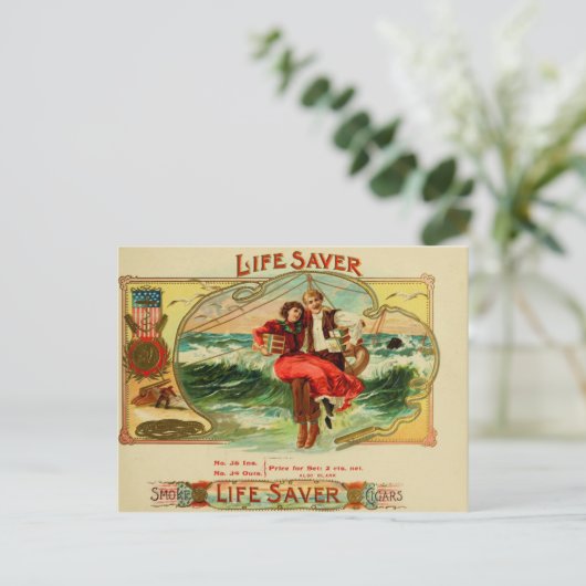  label op de doos briefkaart (Staand voorkant)