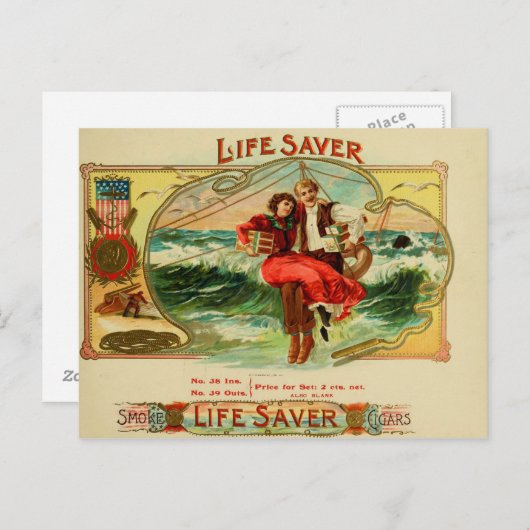  label op de doos briefkaart (Voorkant / Achterkant)