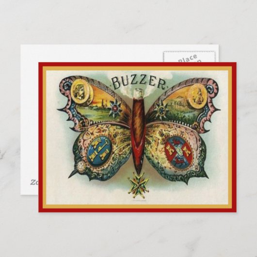 label op de doos briefkaart (Voorkant / Achterkant)