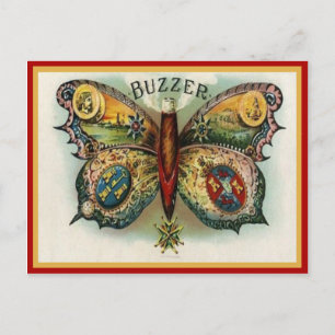 label op de doos briefkaart