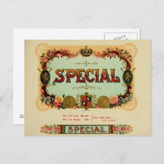  label op de doos briefkaart (Voorkant / Achterkant)