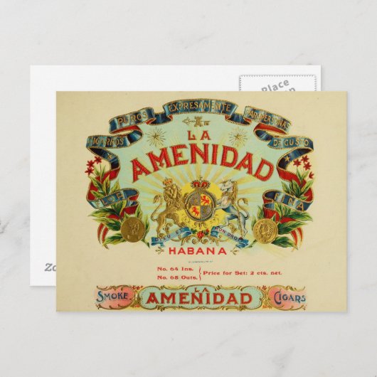 label op de doos briefkaart (Voorkant / Achterkant)