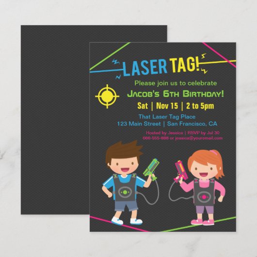 Label op laserstralen - Verkennende uitnodigingen (Voorkant / Achterkant)