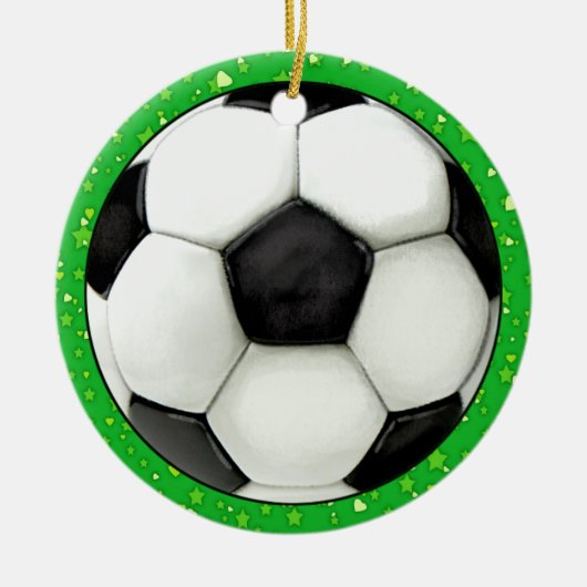 Label/Ornament van de Voetbal - SRF Keramisch Ornament (Voorkant)