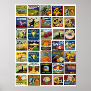  label patchwork afdrukken poster