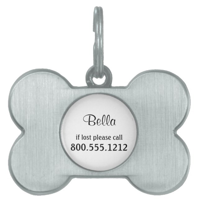 Label  Pet Identity Huisdieren Naamplaatje (voorkant)