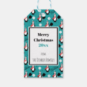 label 🐧 Pickleball Vrolijk kerstfeest Cadeaulabel (Voorkant)