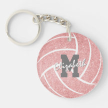 label pink volleybaltas voor meisjes met monogram