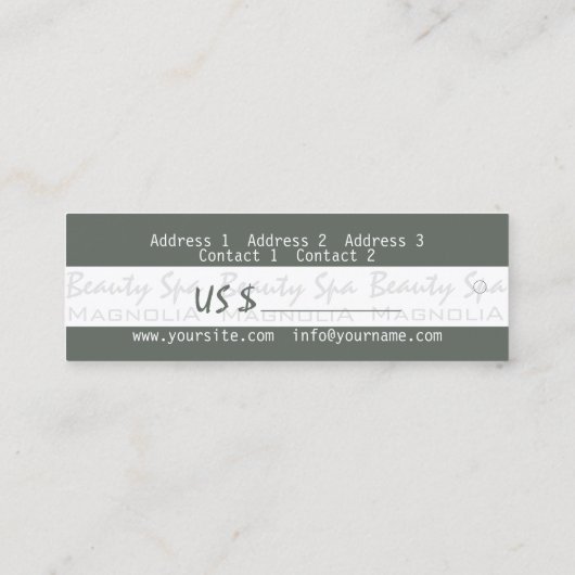 Label prijs visitekaartje - Beauty Spa (Achterkant)