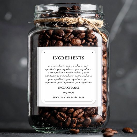 Label product-ingrediënten | Afdrukbaar ontwerp