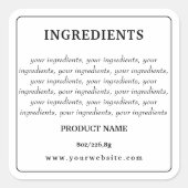 Label product-ingrediënten | Afdrukbaar ontwerp (Voorkant)
