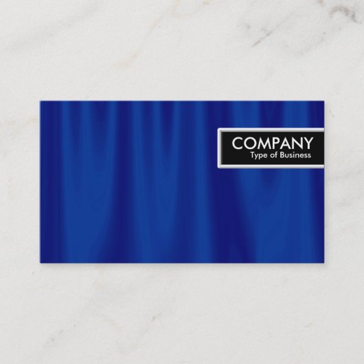 Label rand - Blauwe gordijnen (Voorkant)