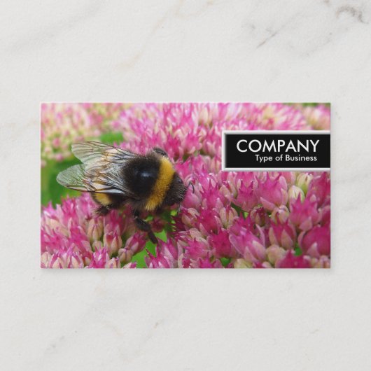 Label rand - Bumble Bee op sedum (Voorkant)