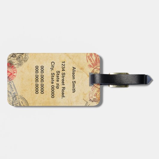 Label reisstempels bagagelabel (Achterkant horizontaal)