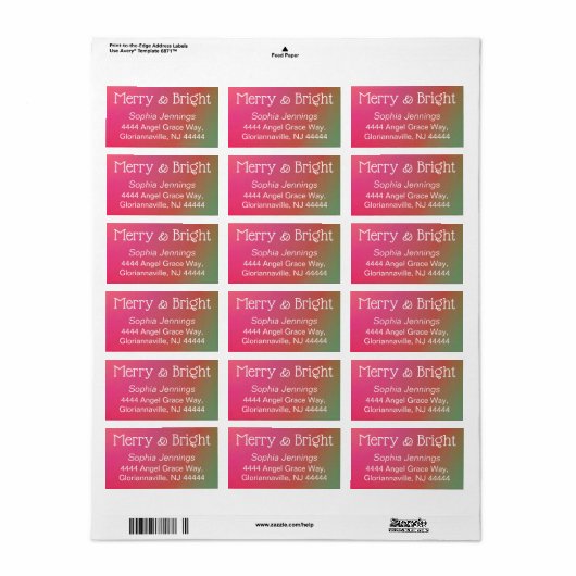 Label retouradres (Full Sheet)