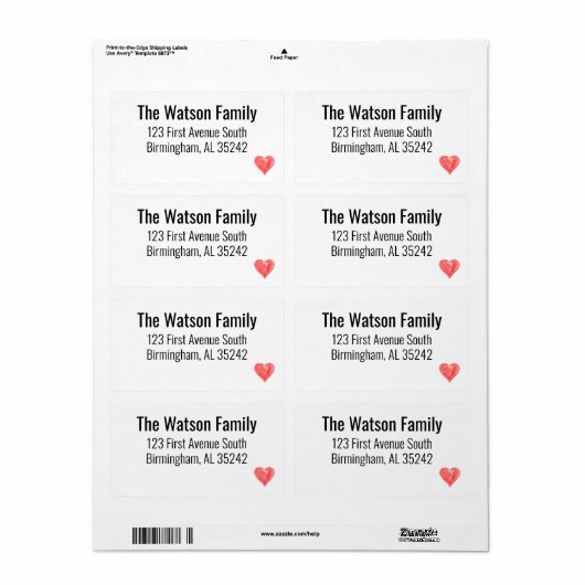 Label retouradres (Full Sheet)