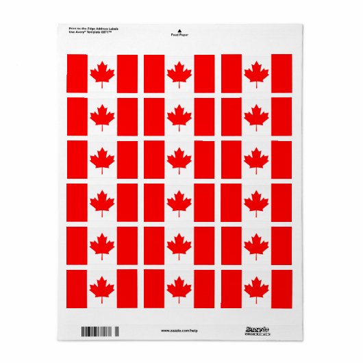 Label retouradres Canada (Full Sheet)