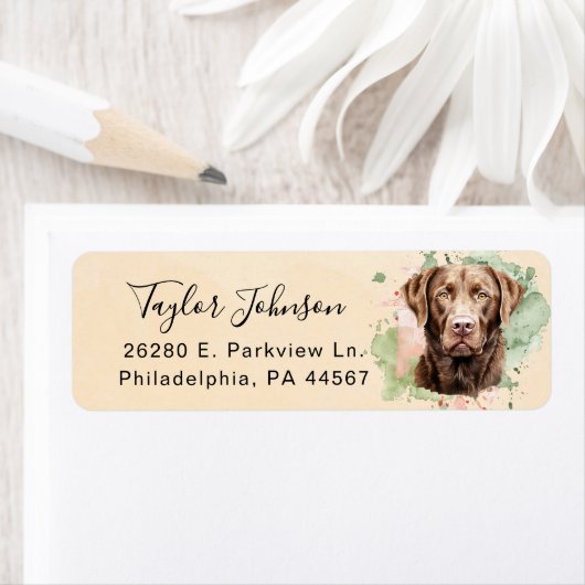 Label retouradres Chocolate Lab (Insitu)