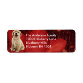 Label retouradres Golden Retriever & Bloemen (Voorkant)