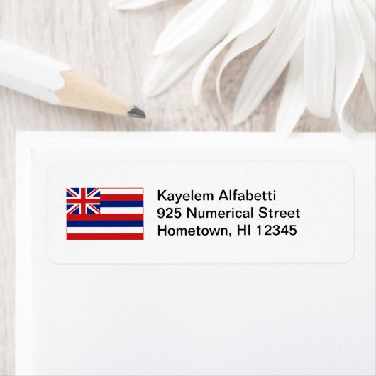 Label retouradres Hawaii-vlag (Insitu)