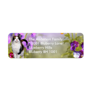 Label Retouradres Kat & Bloemen