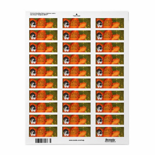 Label retouradres Shih Tzu & Bloemen (Full Sheet)