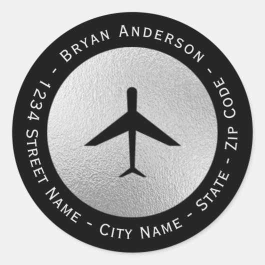 Label retouradres vliegtuig (Voorkant)