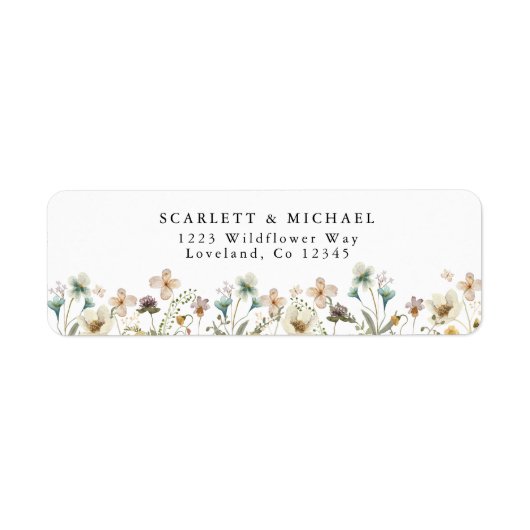Label retouradres Wilde bloem (Voorkant)