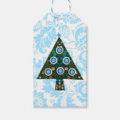 Label  Retro kerstbomen Cadeaulabel (Voorkant)