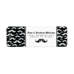 LABEL RETURADRES   Modern Script Mustache Boy