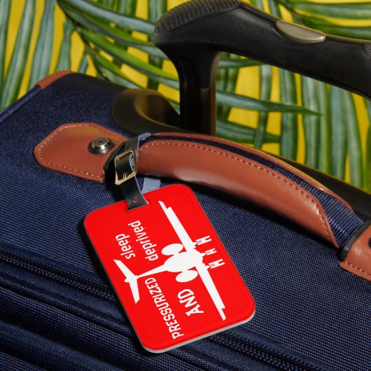 Label Rode Vliegtuigbagage Bagagelabel (Voorkant Insitu 1)
