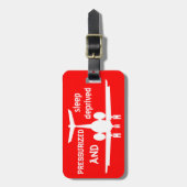 Label  Rode Vliegtuigbagage Bagagelabel (Voorkant verticaal)