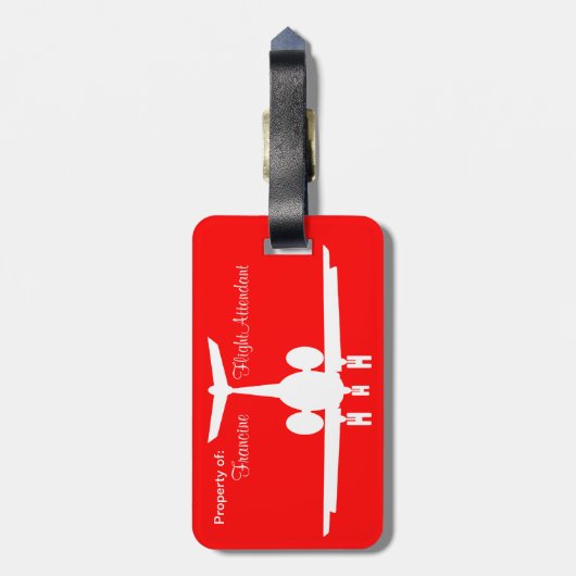 Label  Rode Vliegtuigbagage Bagagelabel (Achterkant verticaal)